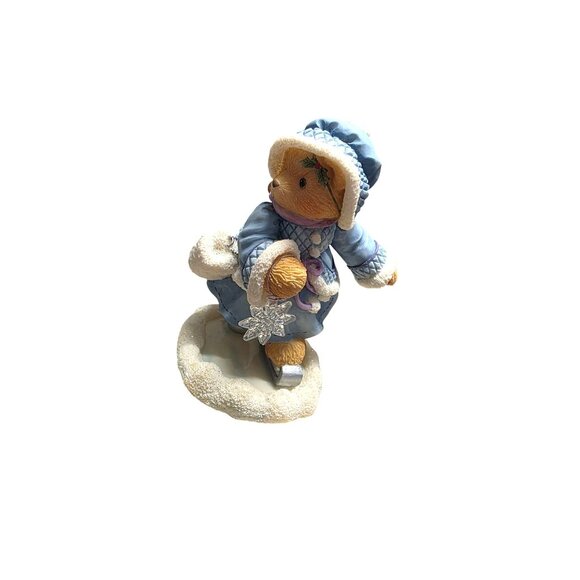 Cherished Teddies Candace Bear Figurine Skating On Holiday - Picture 2 of 9